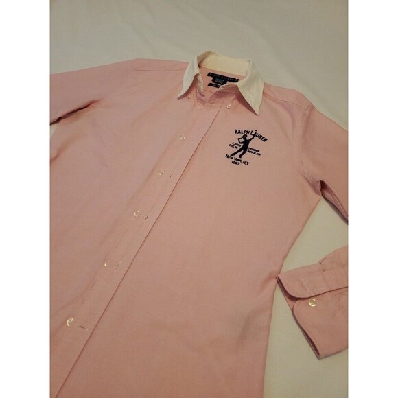 Ralph Lauren Womens Sz10 Sport Tennis Button Down Pink Spring Easter Thick - Picture 7 of 13